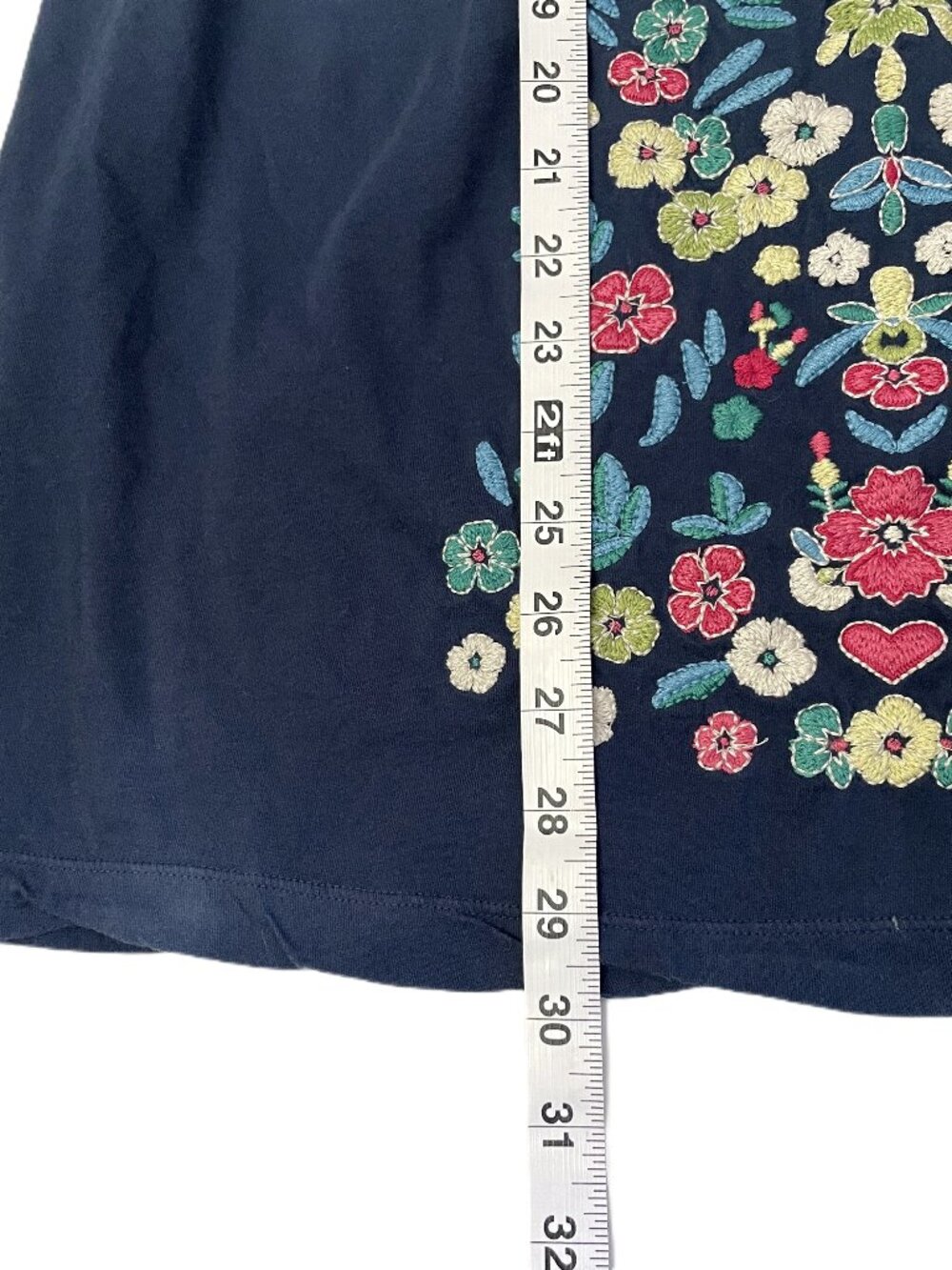 Vintage Johnny Was T Shirt Dress L Embroidered USA Made Ombre 100% Cotton Knit - Picture 10 of 12